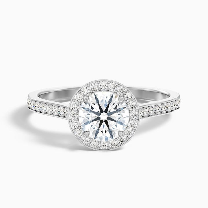 Daisy Round Halo Pave Lab Grown Diamond Ring