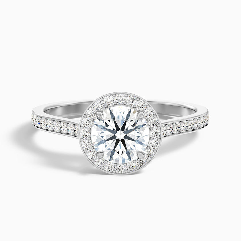 Daisy Round Halo Pave Lab Grown Diamond Ring