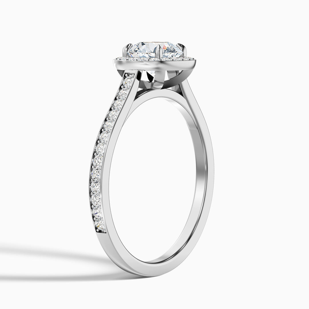 Daisy Round Halo Pave Lab Grown Diamond Ring