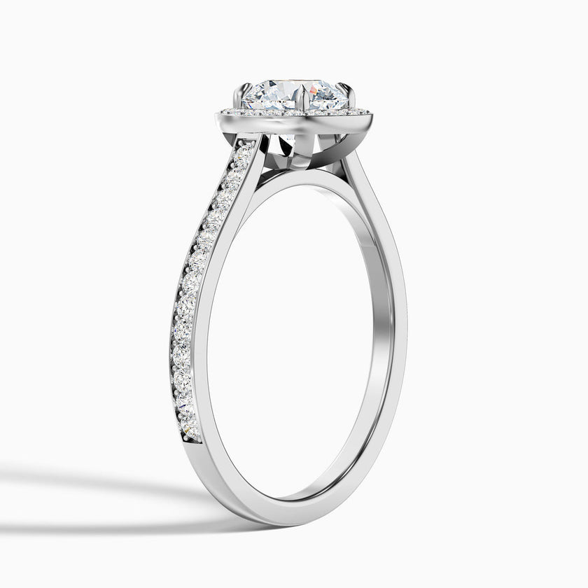 Daisy Round Halo Pave Lab Grown Diamond Ring