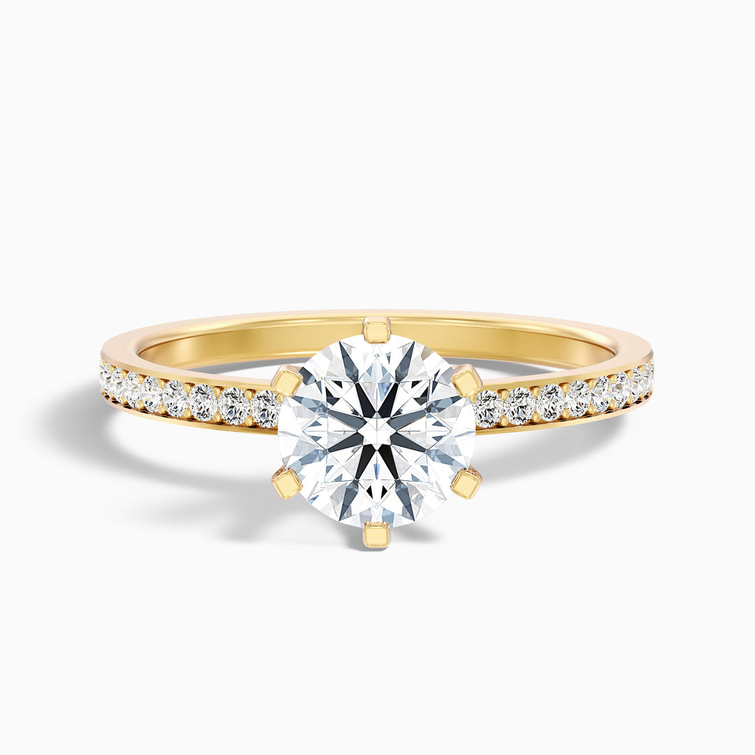 Trinity Round Side Stone Pave Lab Grown Diamond Ring