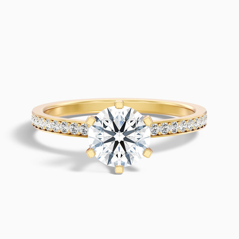 Trinity Round Side Stone Pave Lab Grown Diamond Ring