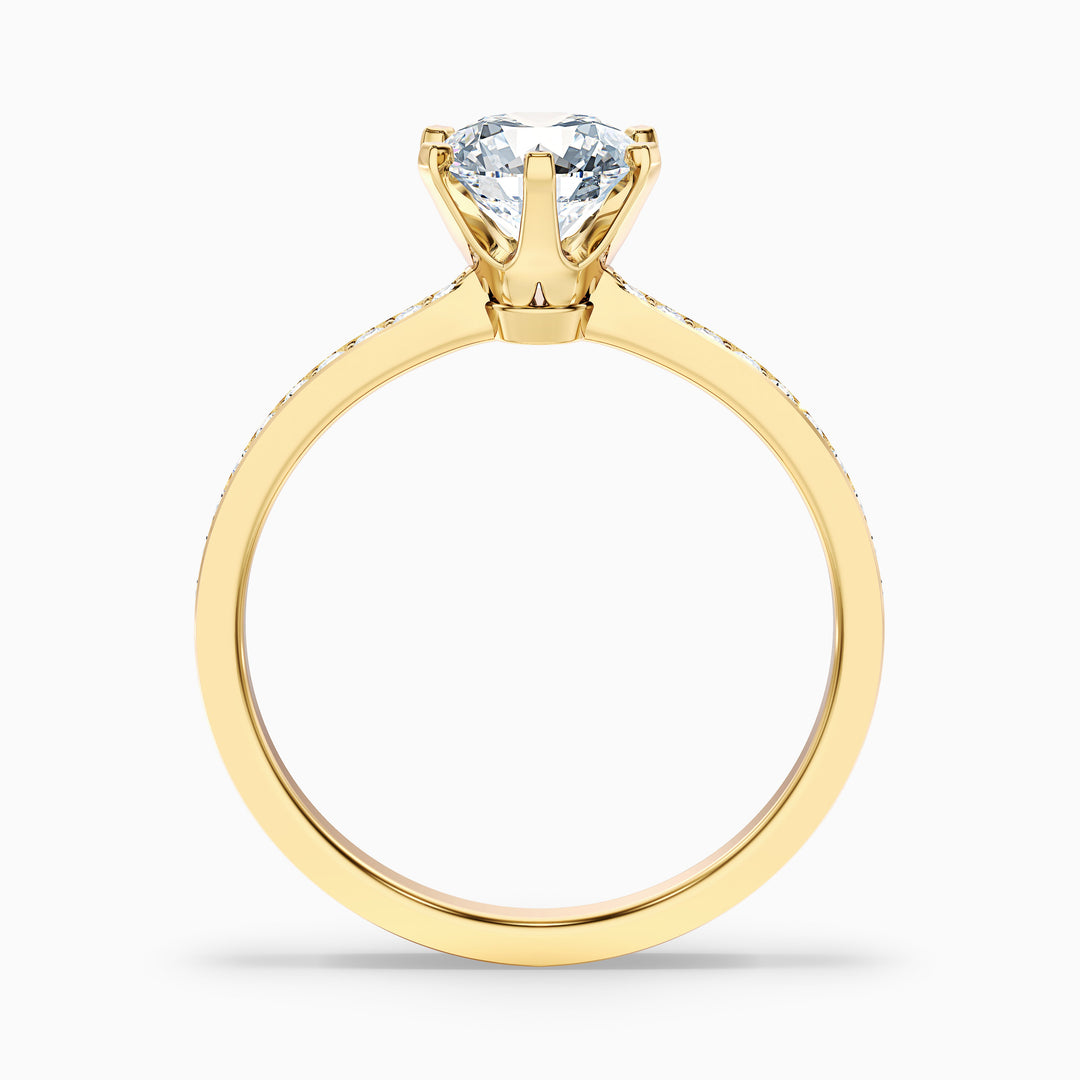 Trinity Round Side Stone Pave Lab Grown Diamond Ring
