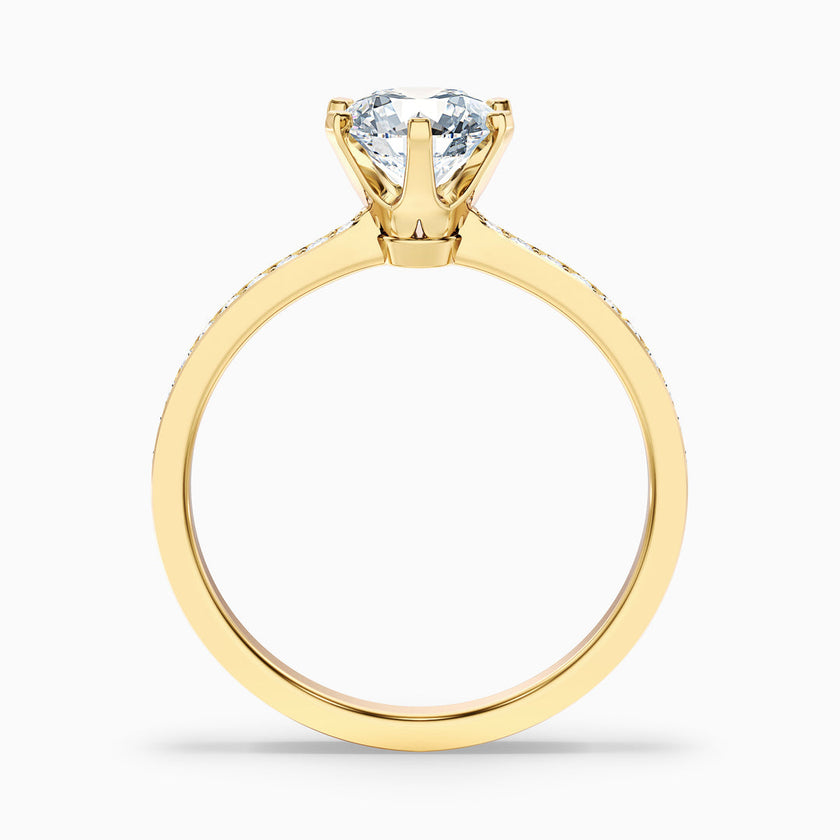 Trinity Round Side Stone Pave Lab Grown Diamond Ring