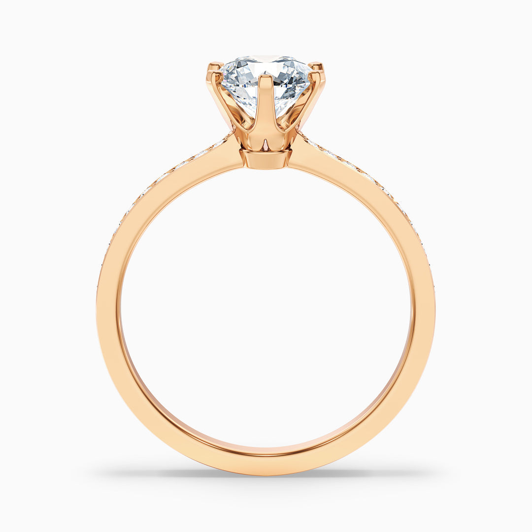 Trinity Round Side Stone Pave Lab Grown Diamond Ring