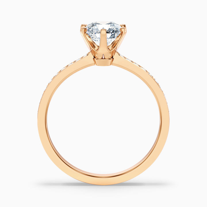 Trinity Round Side Stone Pave Lab Grown Diamond Ring