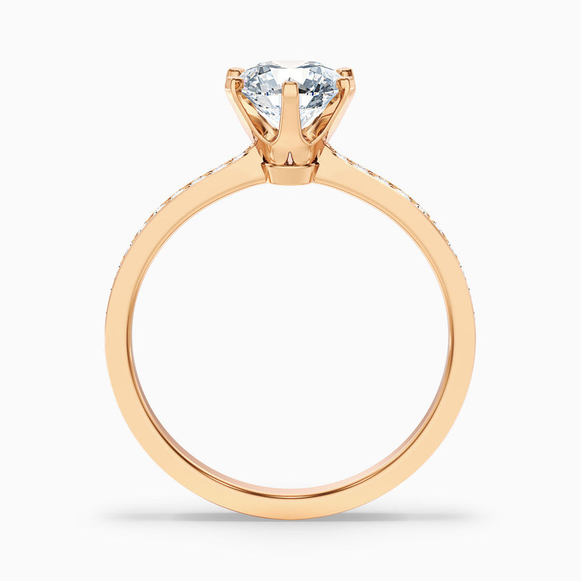 Trinity Round Side Stone Pave Lab Grown Diamond Ring