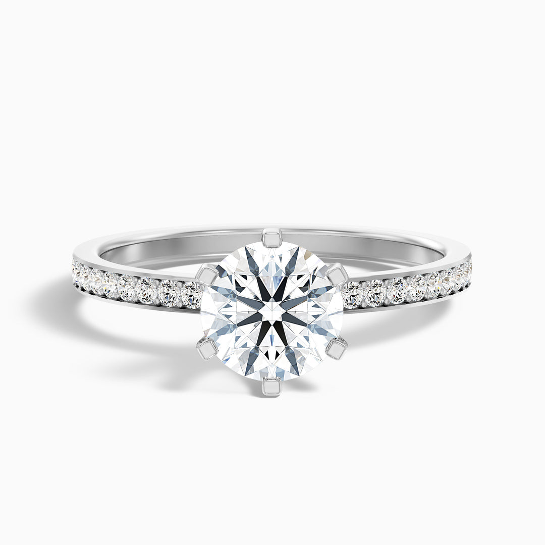 Trinity Round Side Stone Pave Lab Grown Diamond Ring
