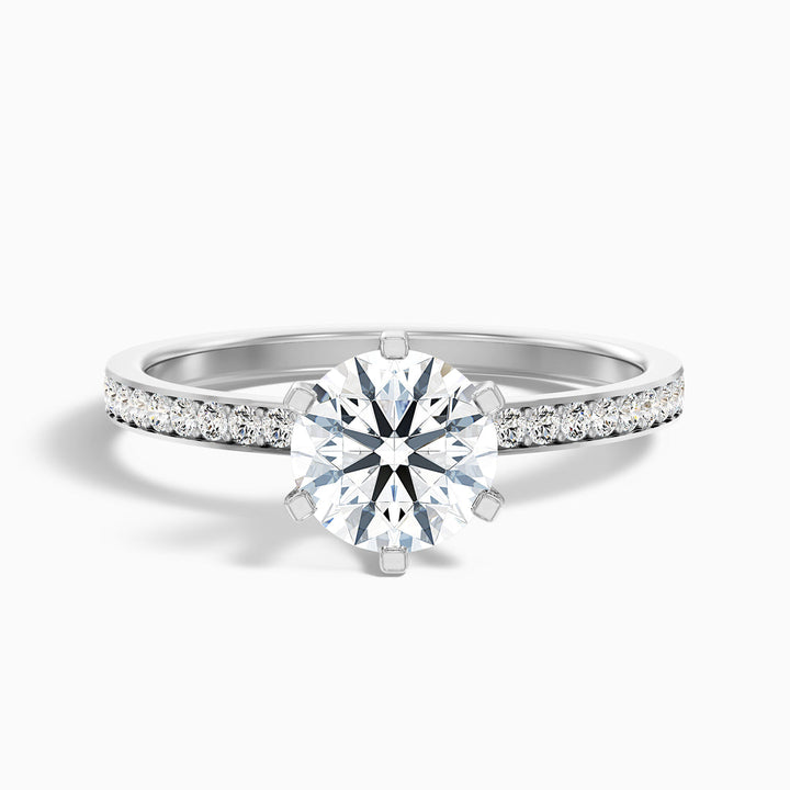Trinity Round Side Stone Pave Lab Grown Diamond Ring