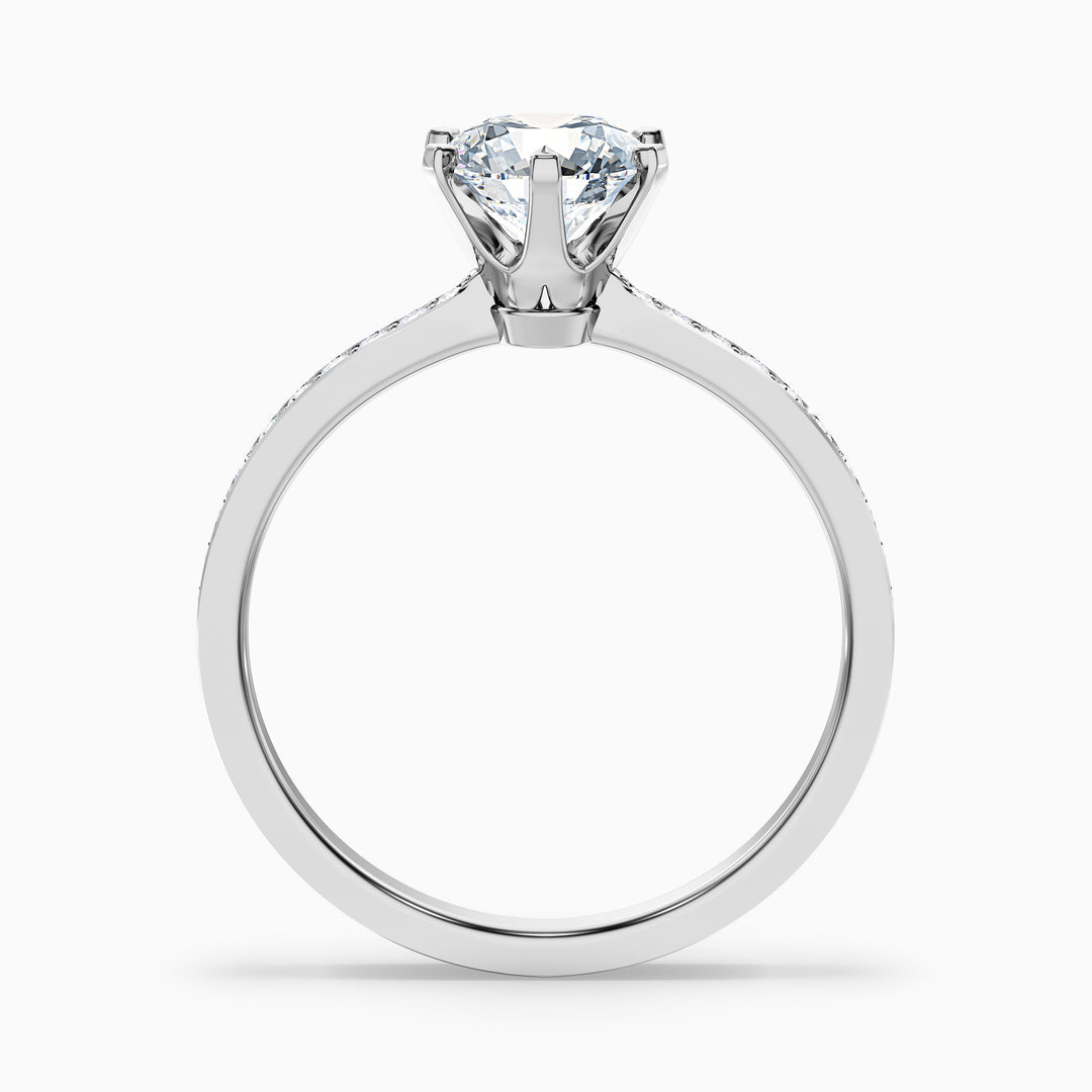 Trinity Round Side Stone Pave Lab Grown Diamond Ring