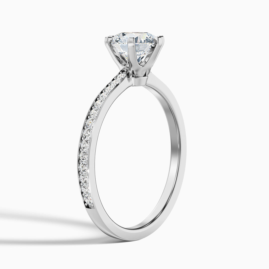 Trinity Round Side Stone Pave Lab Grown Diamond Ring