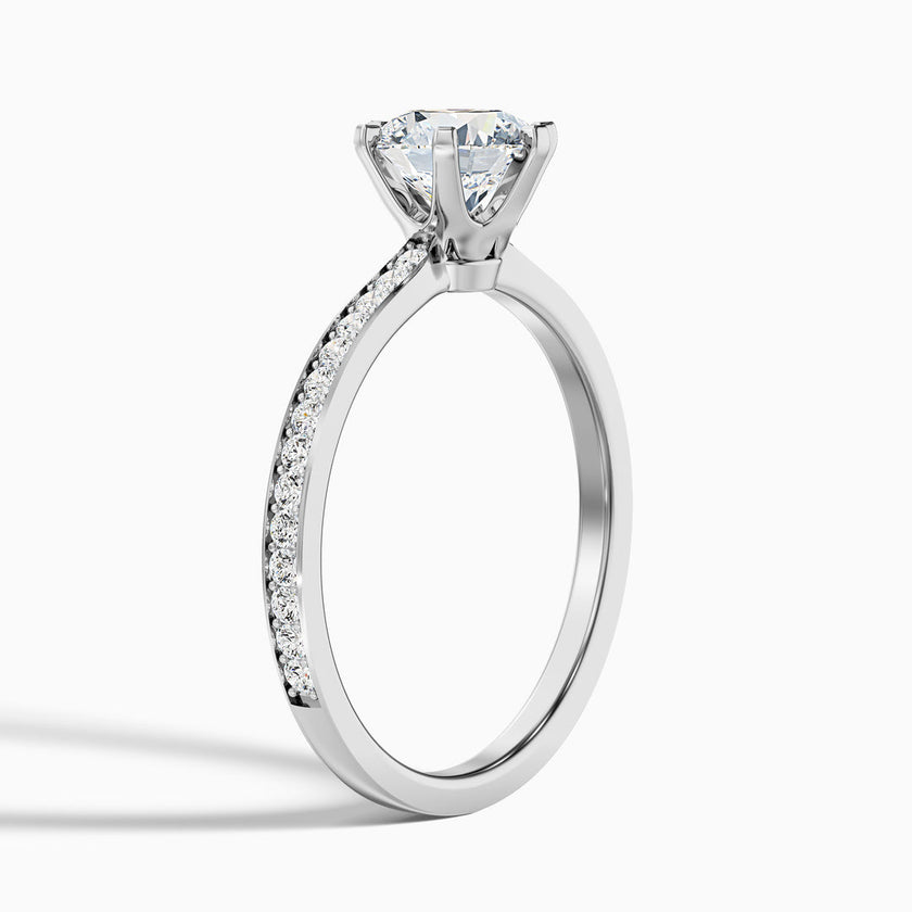 Trinity Round Side Stone Pave Lab Grown Diamond Ring