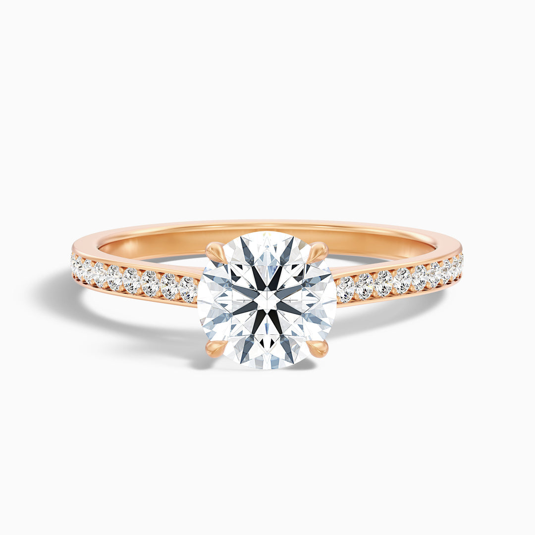 Celtic Round Side Stone Pave Lab Grown Engagement Ring