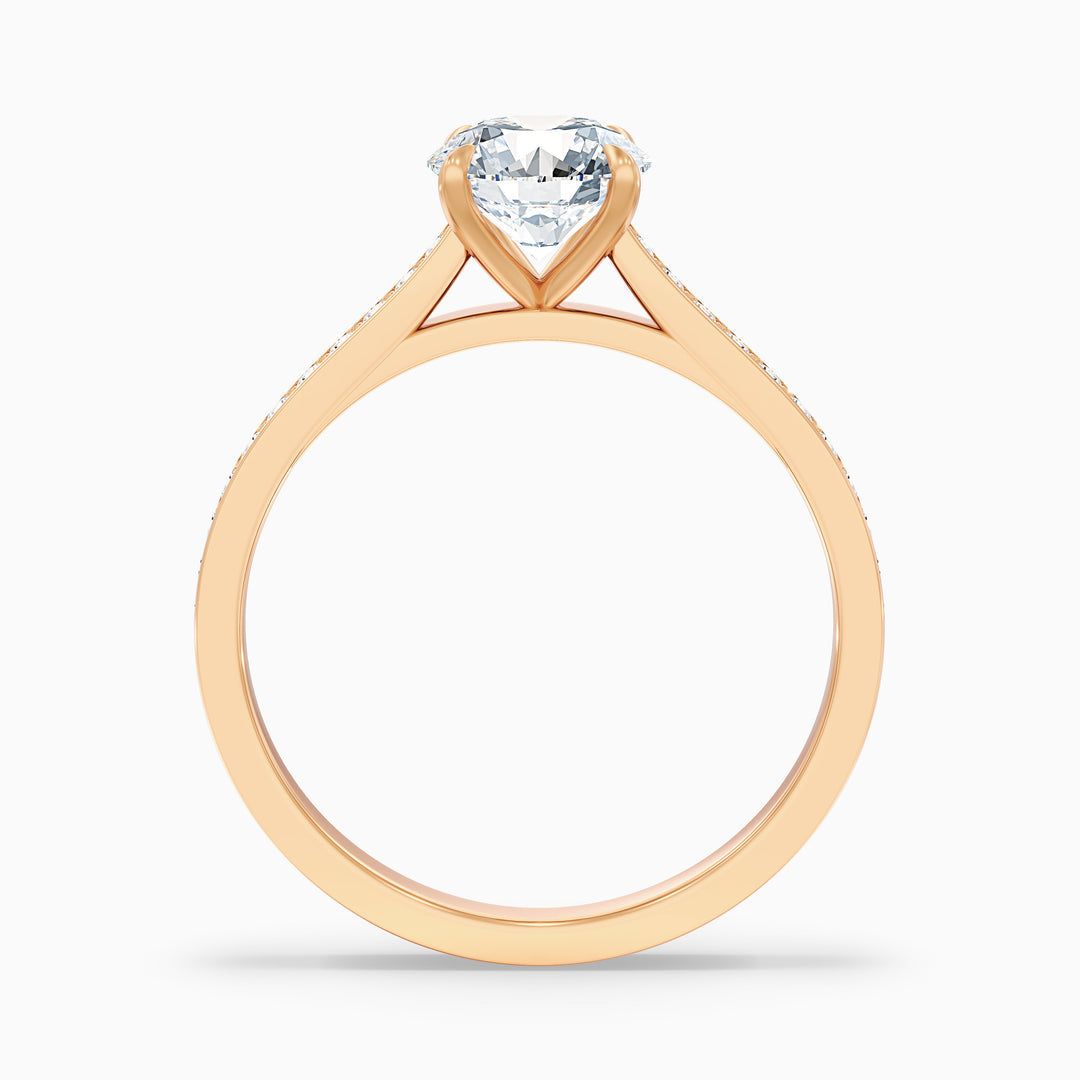 Celtic Round Side Stone Pave Lab Grown Engagement Ring