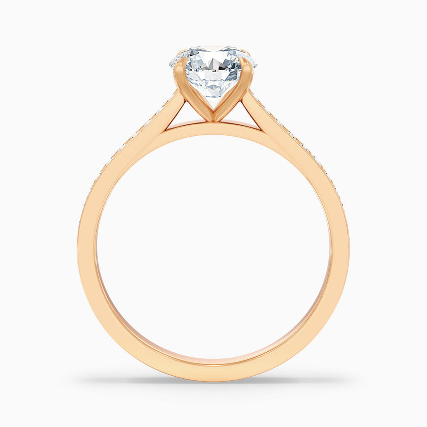 Celtic Round Side Stone Pave Lab Grown Engagement Ring