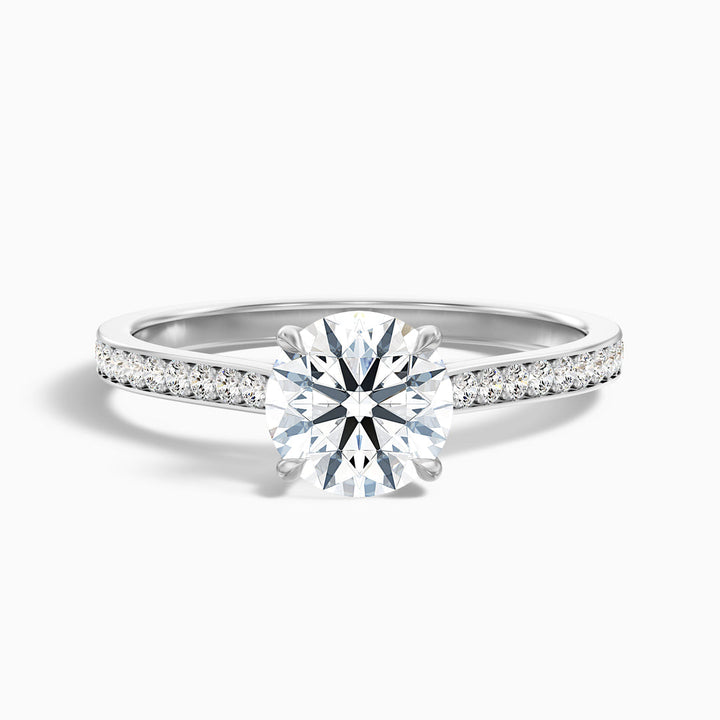 Celtic Round Side Stone Pave Lab Grown Engagement Ring