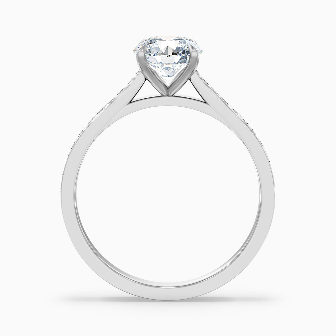 Celtic Round Side Stone Pave Lab Grown Engagement Ring