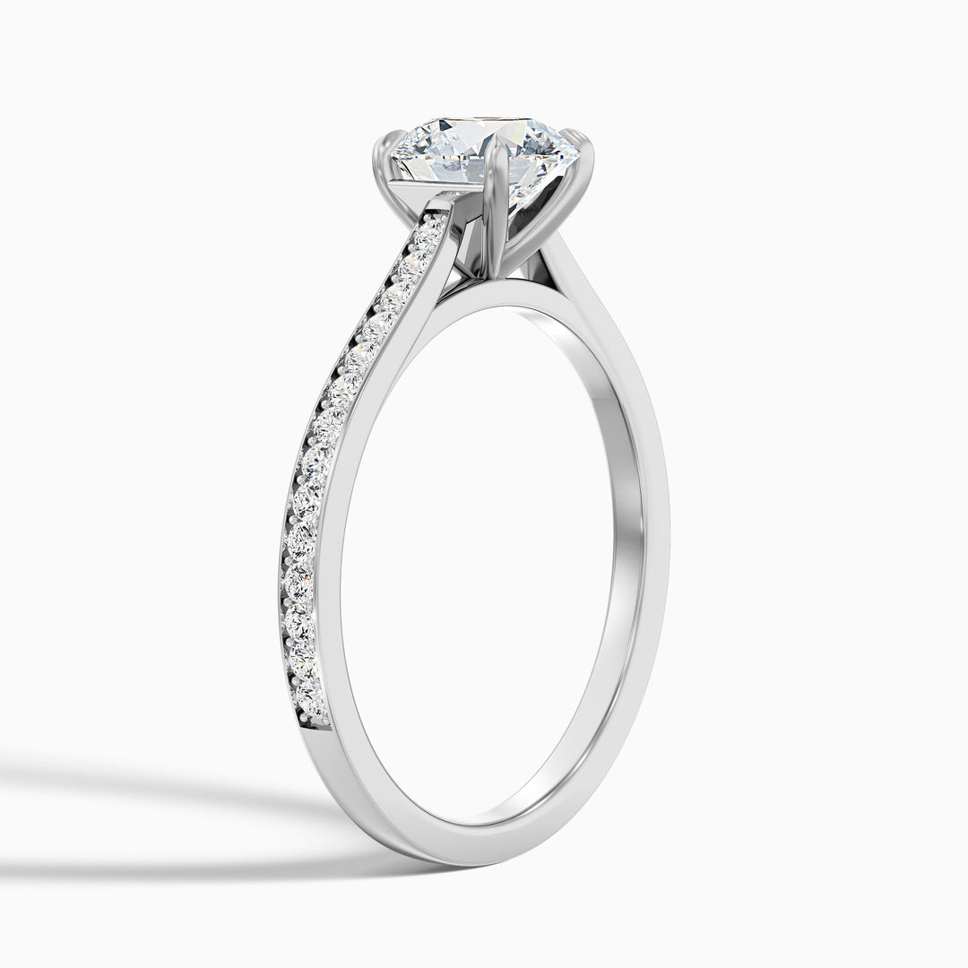 Celtic Round Side Stone Pave Lab Grown Engagement Ring