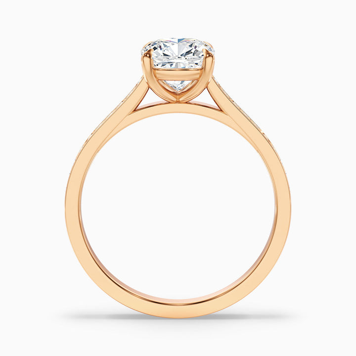 Odette Cushion Cut Side Stone Pave Lab Grown Engagement Ring