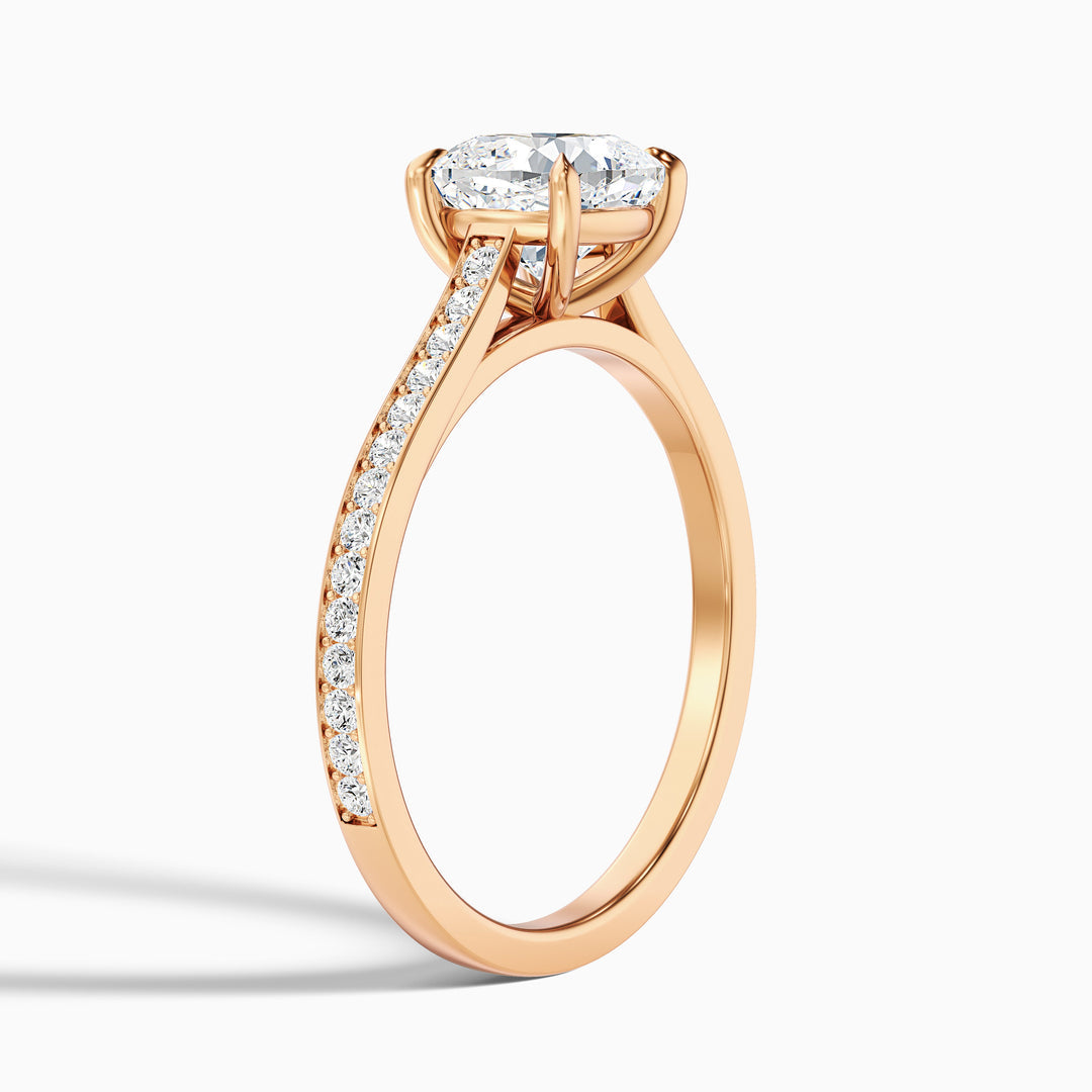 Odette Cushion Cut Side Stone Pave Lab Grown Engagement Ring
