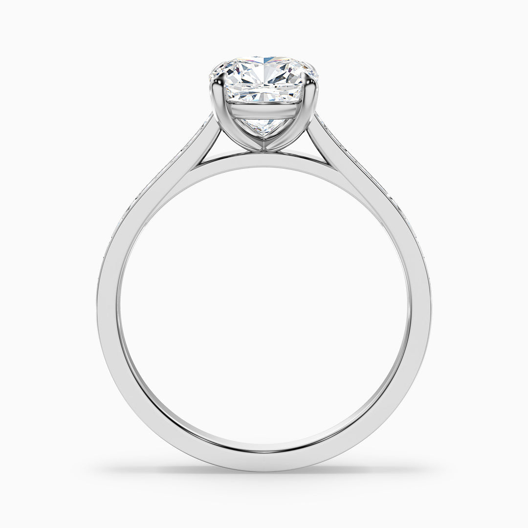 Odette Cushion Cut Side Stone Pave Lab Grown Engagement Ring