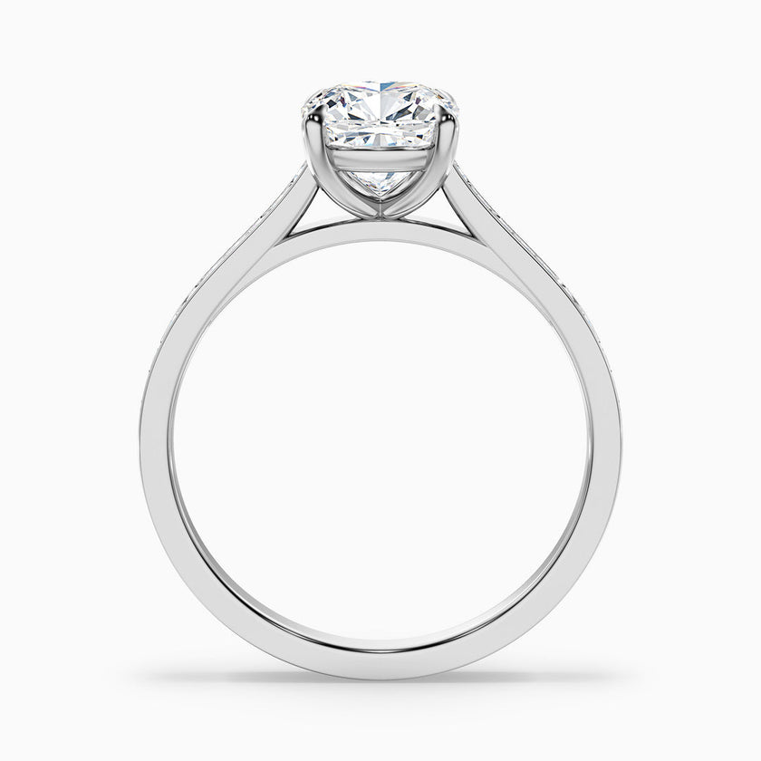 Odette Cushion Cut Side Stone Pave Lab Grown Engagement Ring