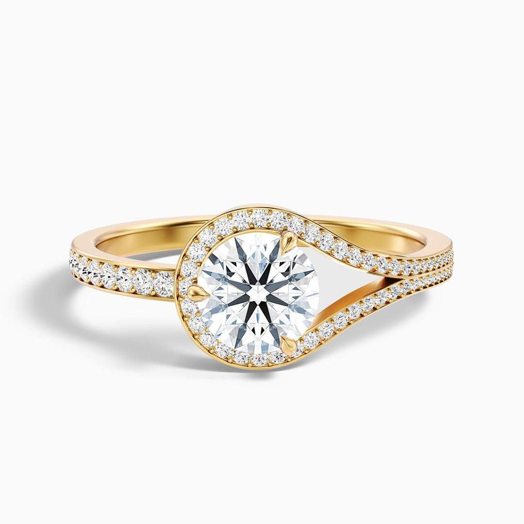 Ria Round Halo Pave Lab Grown Engagement Ring