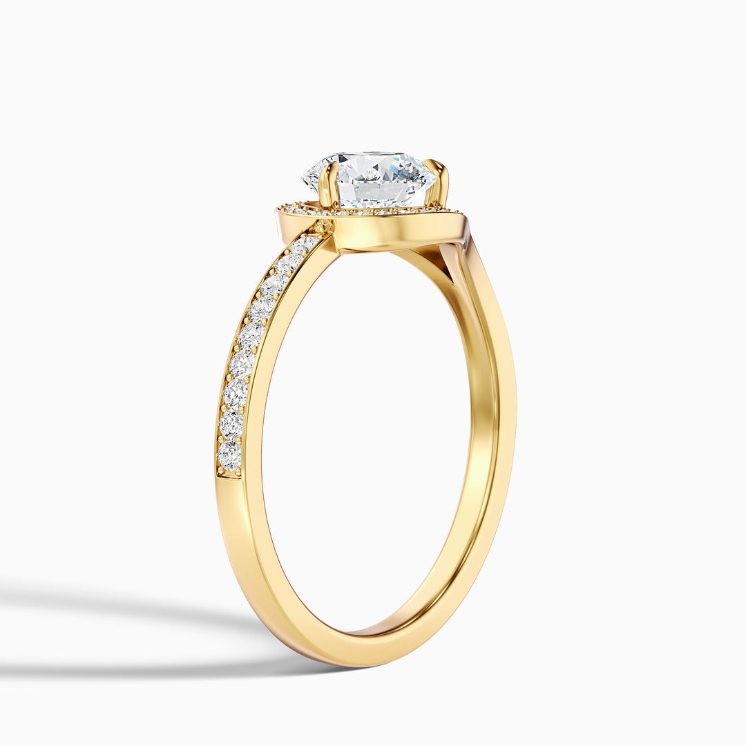 Ria Round Halo Pave Lab Grown Engagement Ring