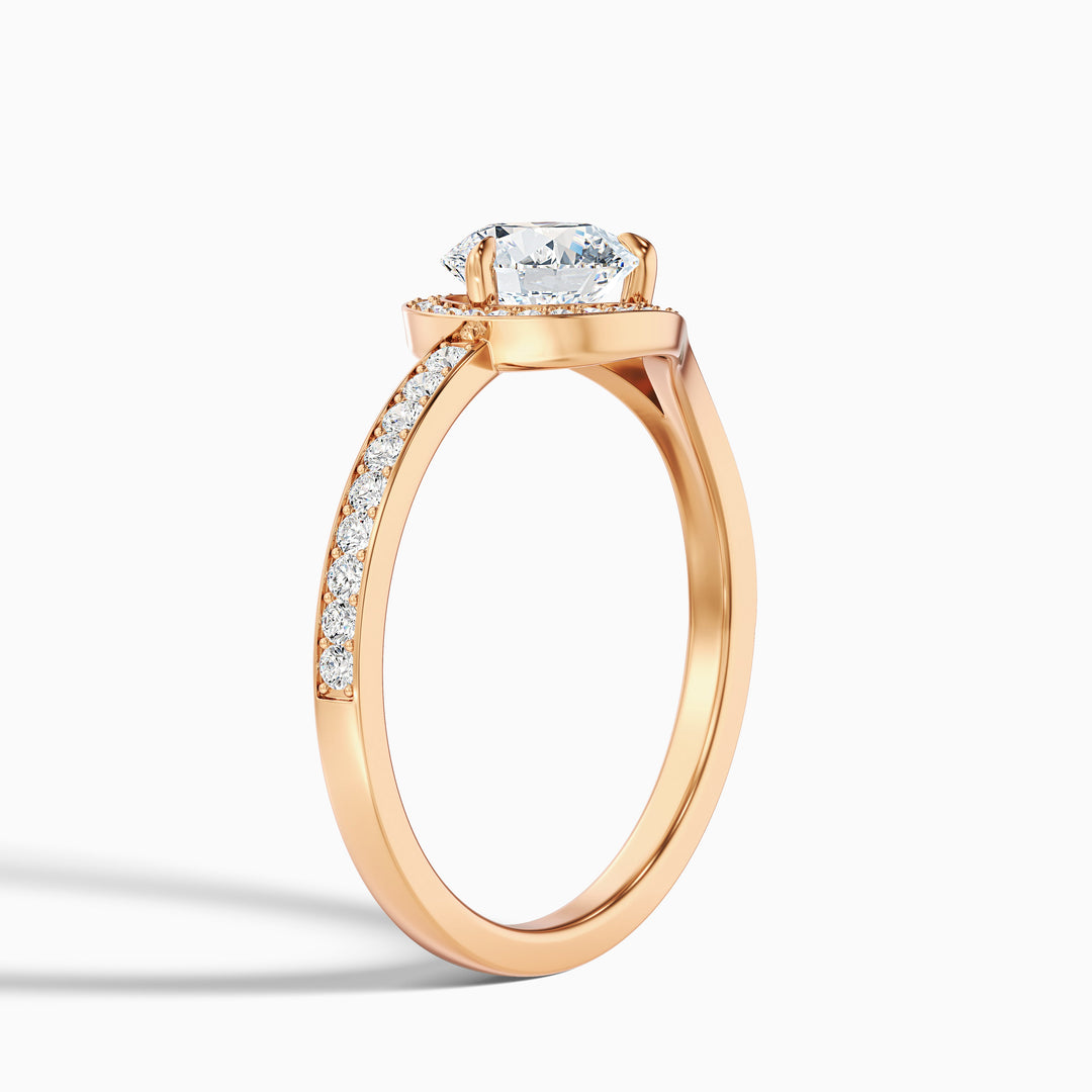 Ria Round Halo Pave Lab Grown Engagement Ring