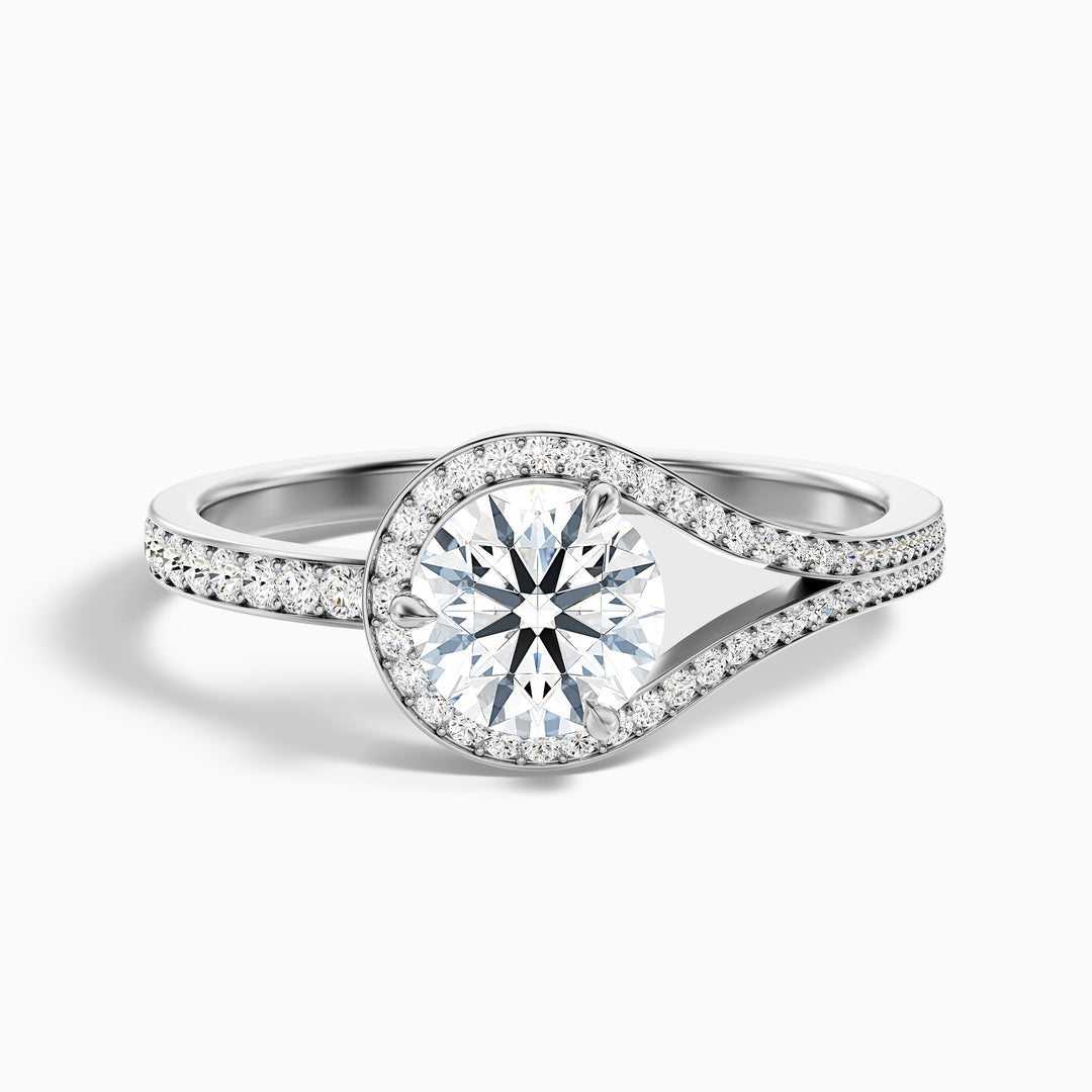 Ria Round Halo Pave Lab Grown Engagement Ring