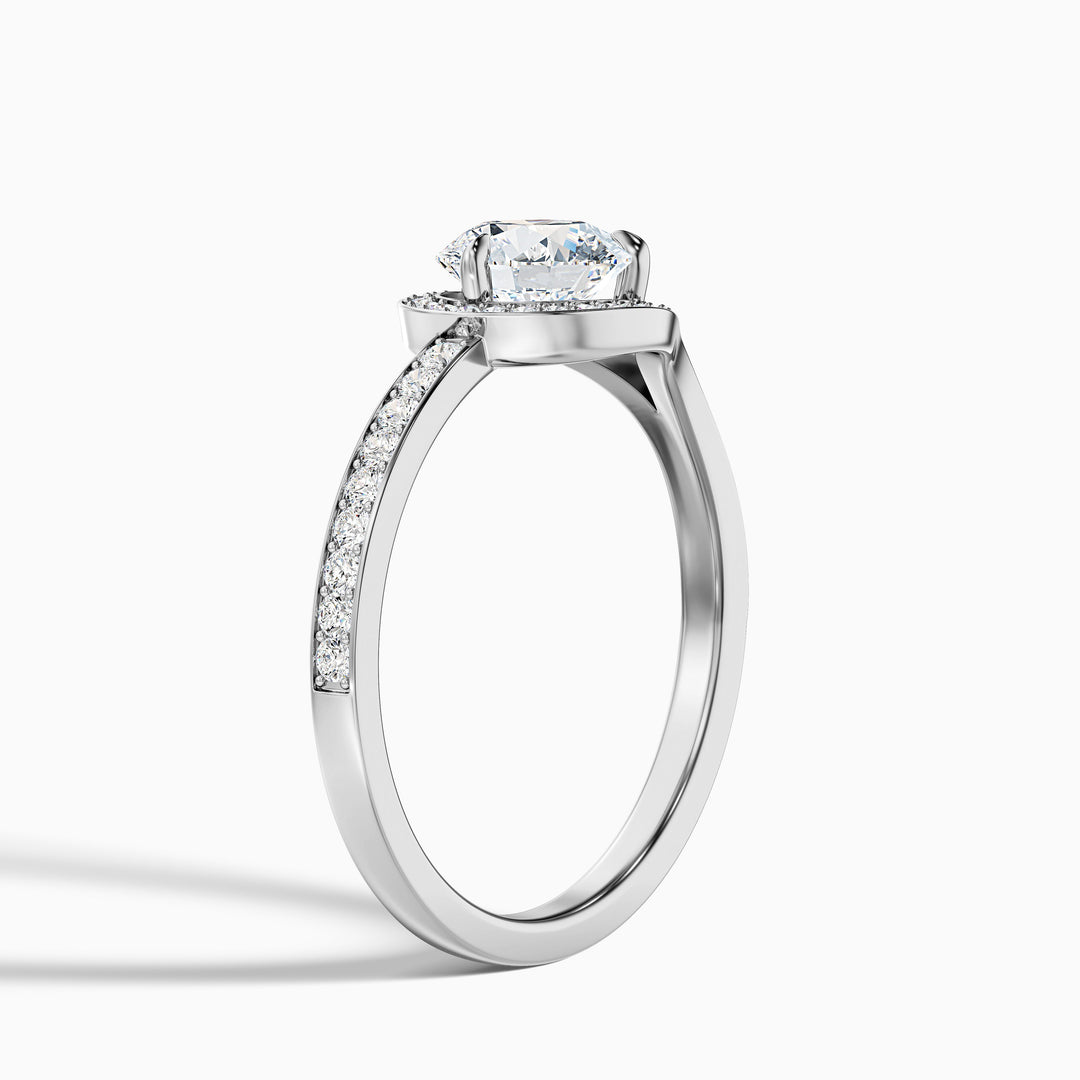 Ria Round Halo Pave Lab Grown Engagement Ring