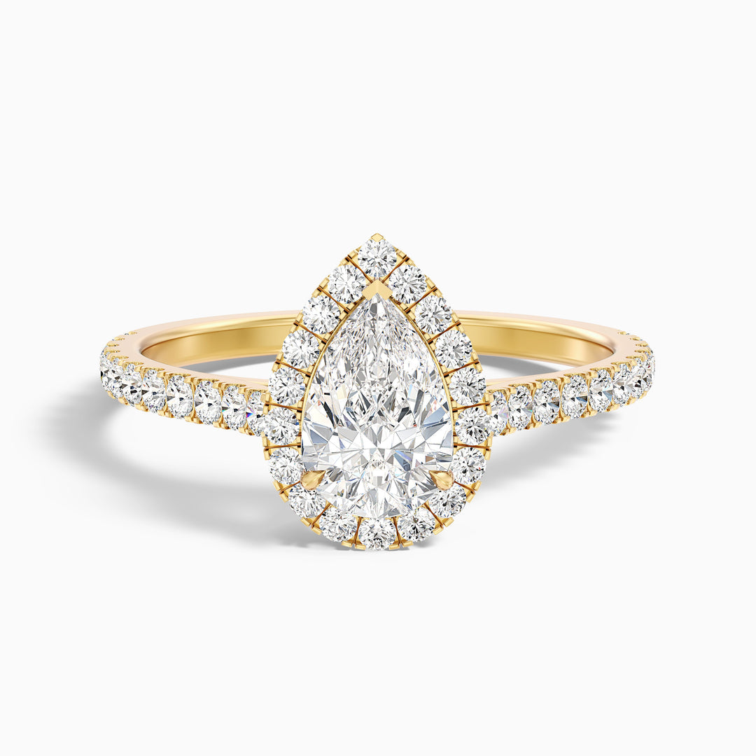 Athira Pear Shaped Halo Lab Grown Engagement Ring
