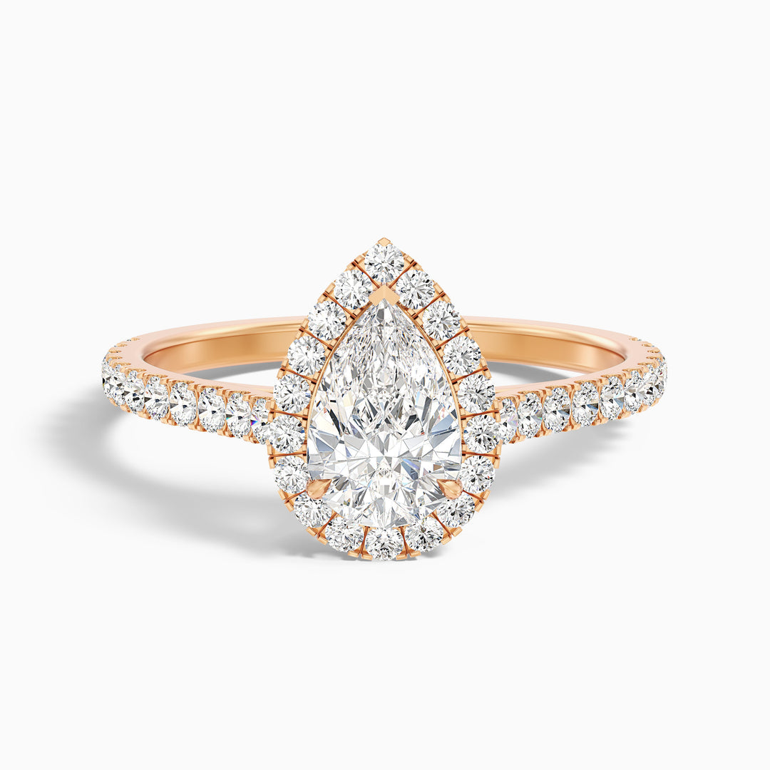 Athira Pear Shaped Halo Lab Grown Engagement Ring