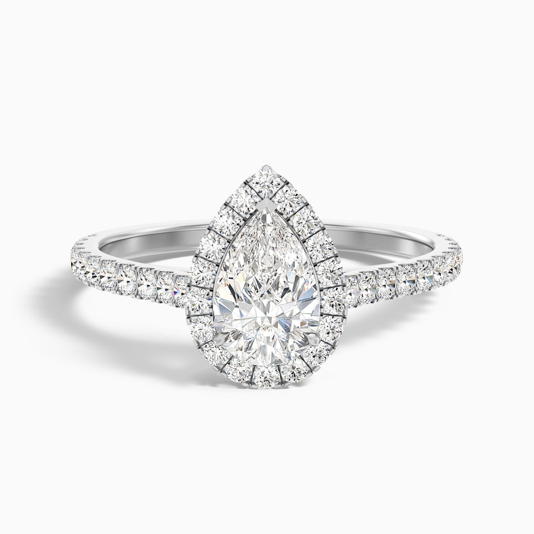 Athira Pear Shaped Halo Lab Grown Engagement Ring