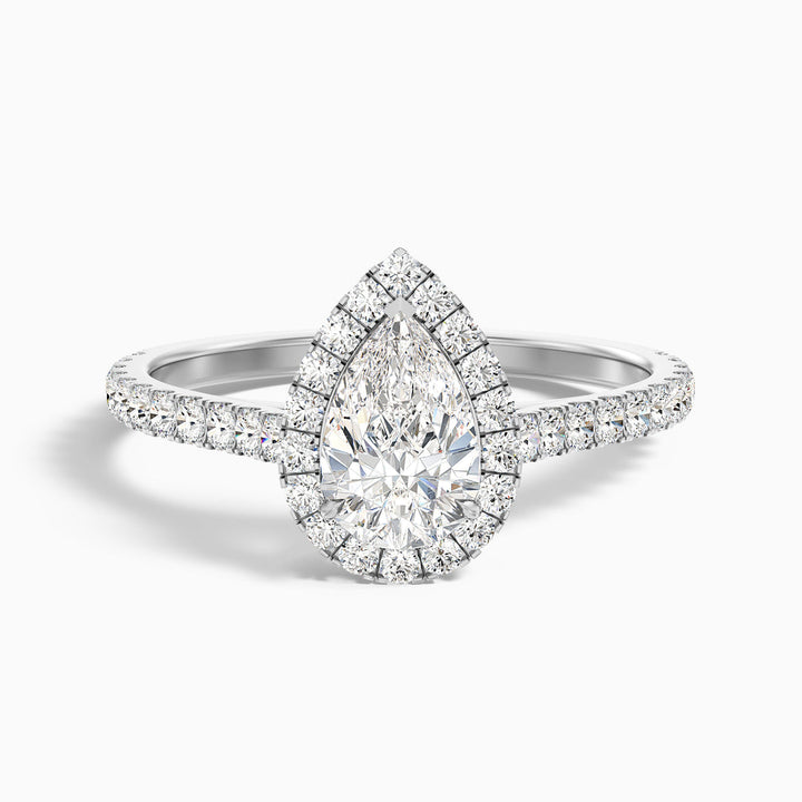 Athira Pear Shaped Halo Lab Grown Engagement Ring