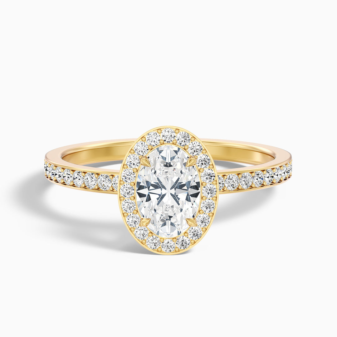 Georgia Oval Halo Pave Lab Grown Engagement Ring
