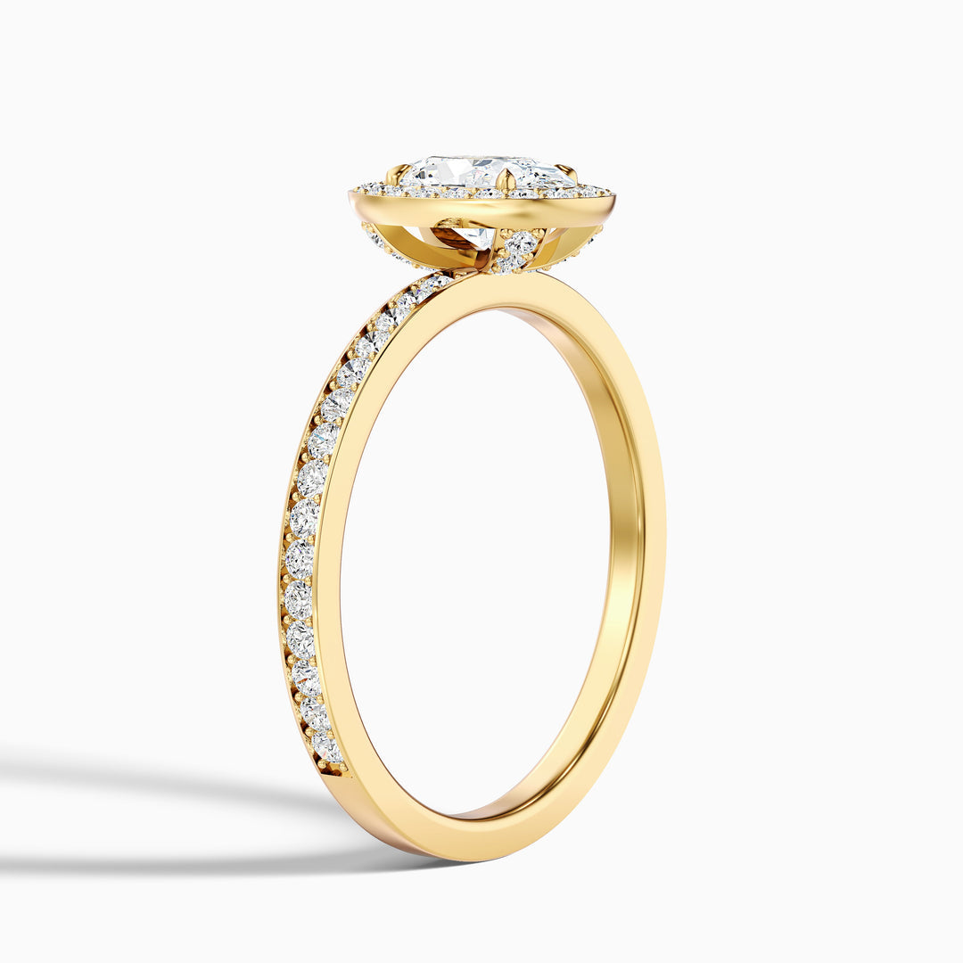Georgia Oval Halo Pave Lab Grown Engagement Ring