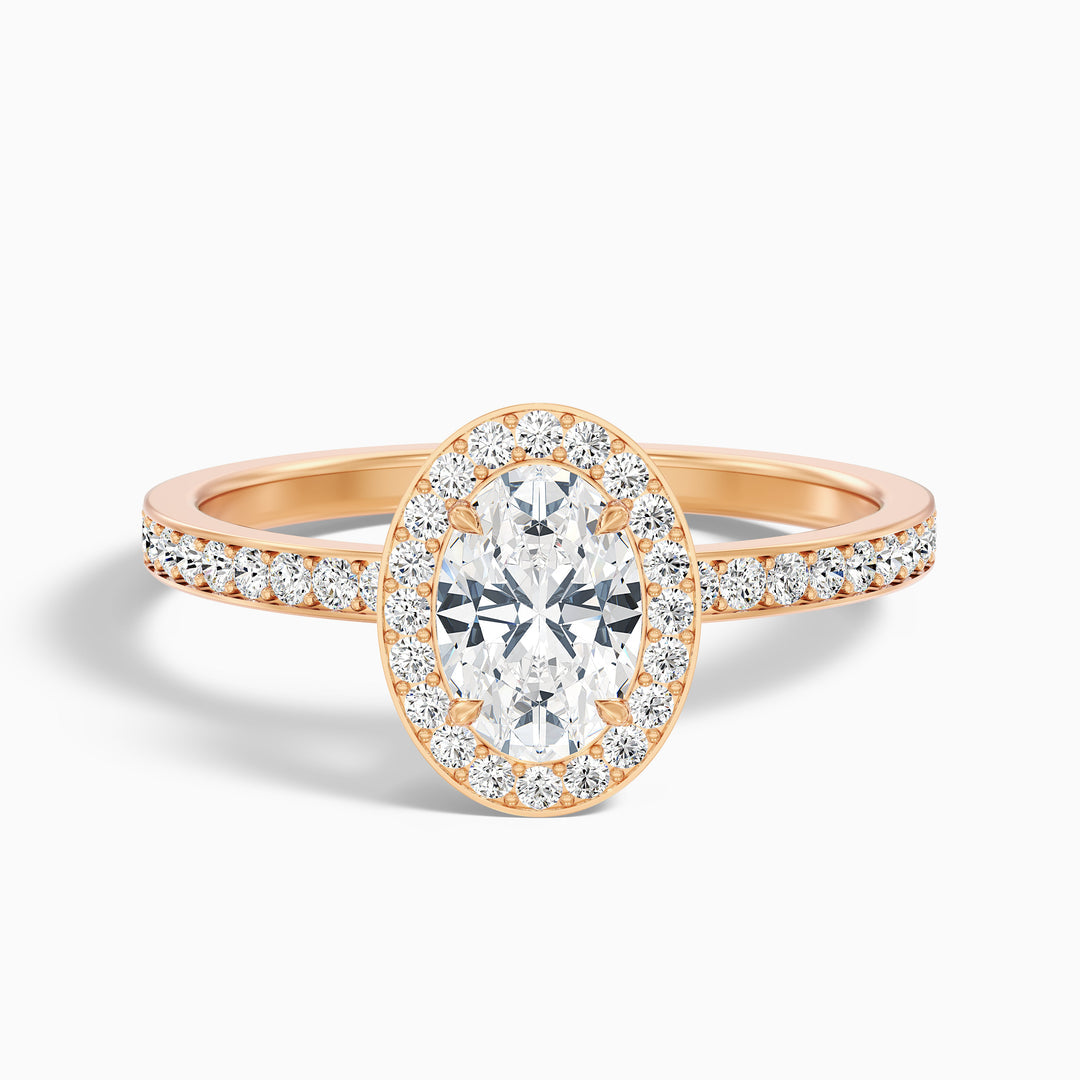 Georgia Oval Halo Pave Lab Grown Engagement Ring