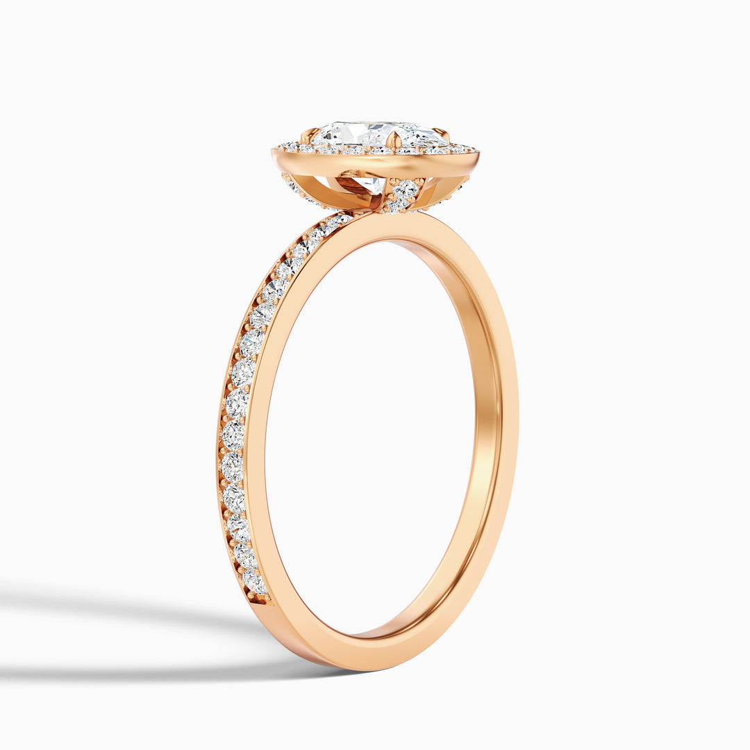 Georgia Oval Halo Pave Lab Grown Engagement Ring