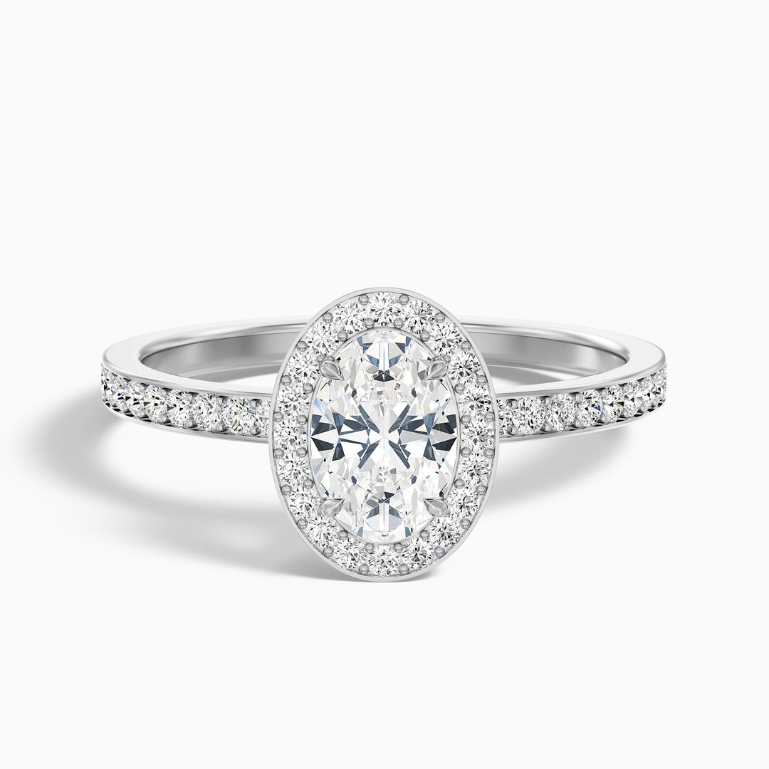 Georgia Oval Halo Pave Lab Grown Engagement Ring
