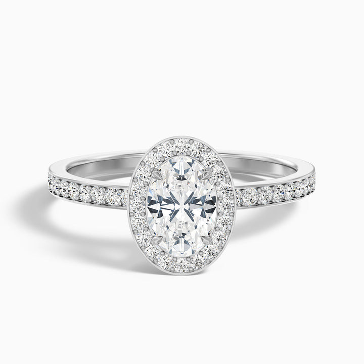Georgia Oval Halo Pave Lab Grown Engagement Ring