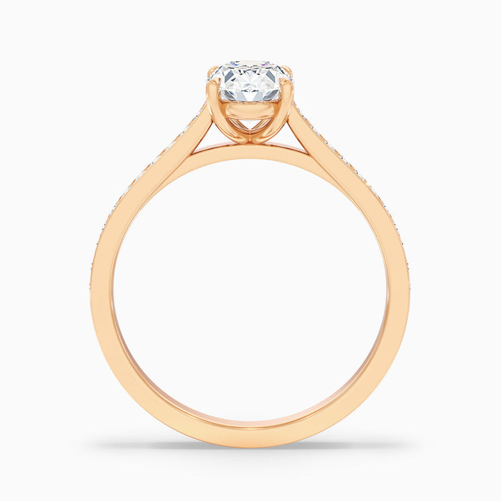 Mithrial Oval Cut Side Stone Pave Lab Grown Engagement Ring