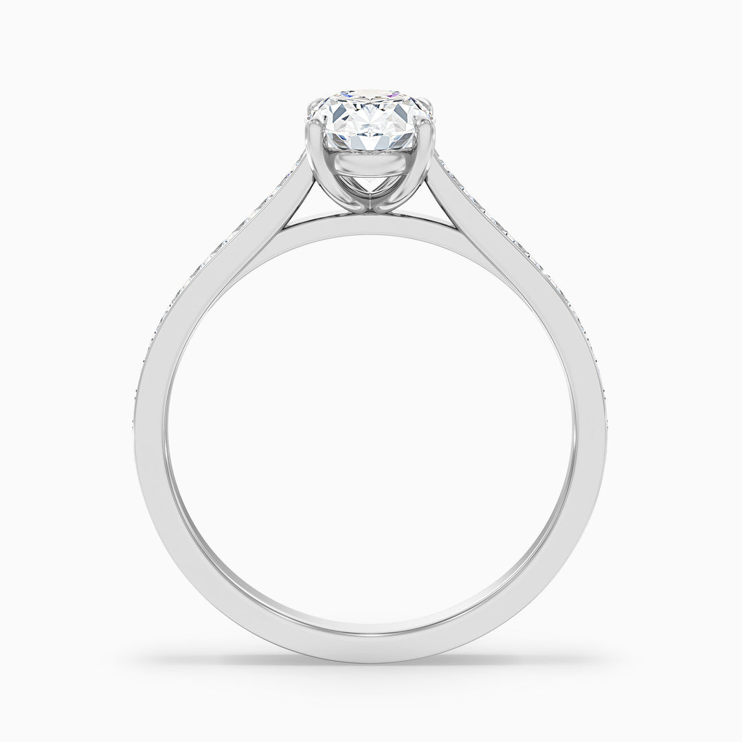 Mithrial Oval Cut Side Stone Pave Lab Grown Engagement Ring