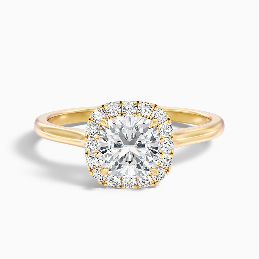 Alika Cushion Cut Halo Lab Grown Engagement Ring