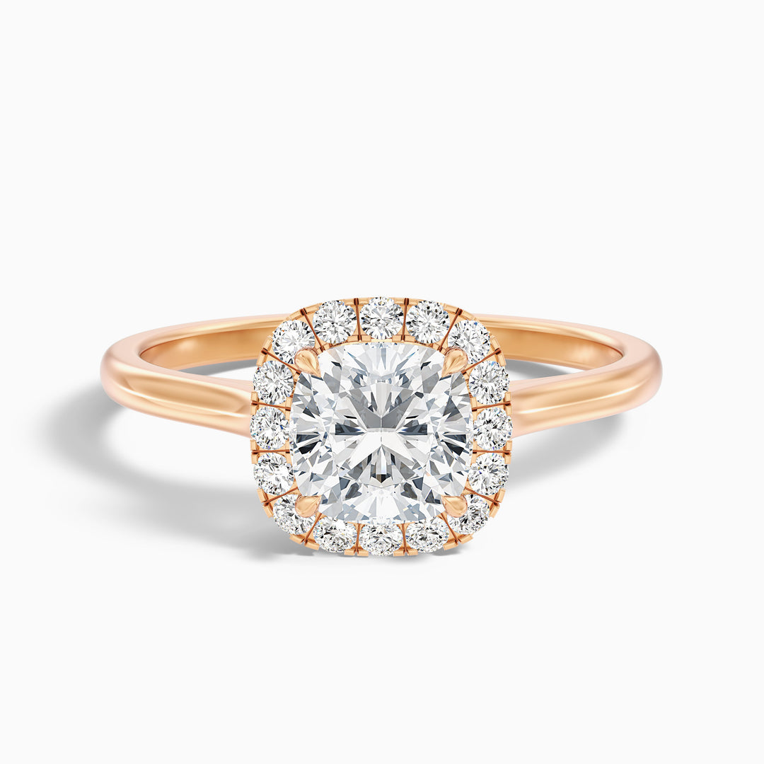 Alika Cushion Cut Halo Lab Grown Engagement Ring
