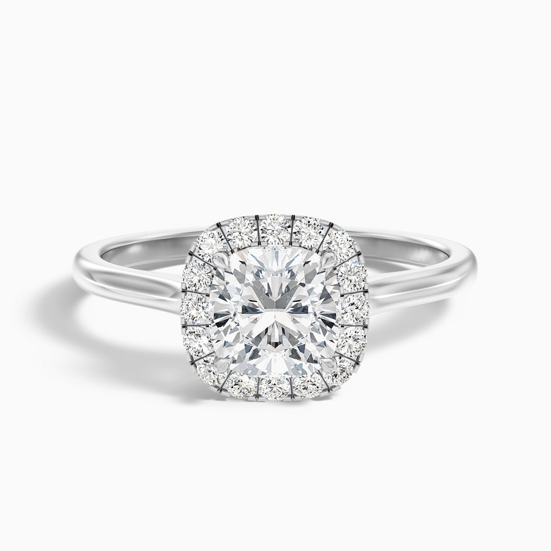 Alika Cushion Cut Halo Lab Grown Engagement Ring