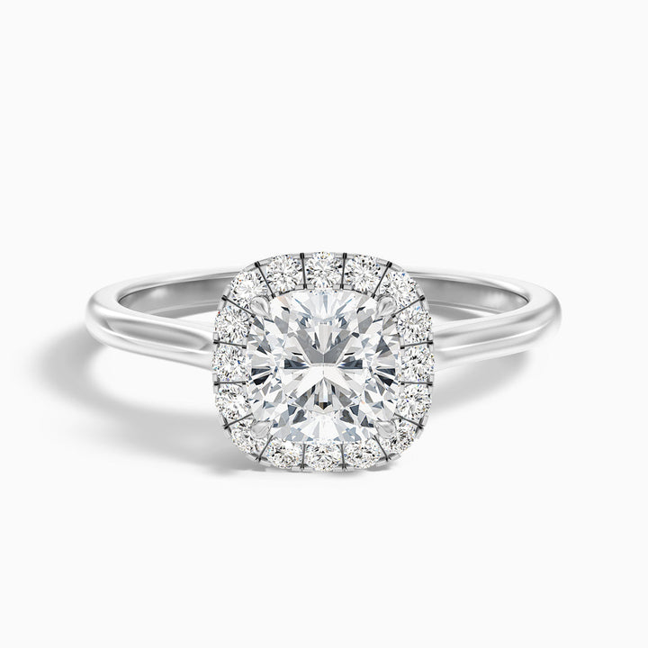 Alika Cushion Cut Halo Lab Grown Engagement Ring