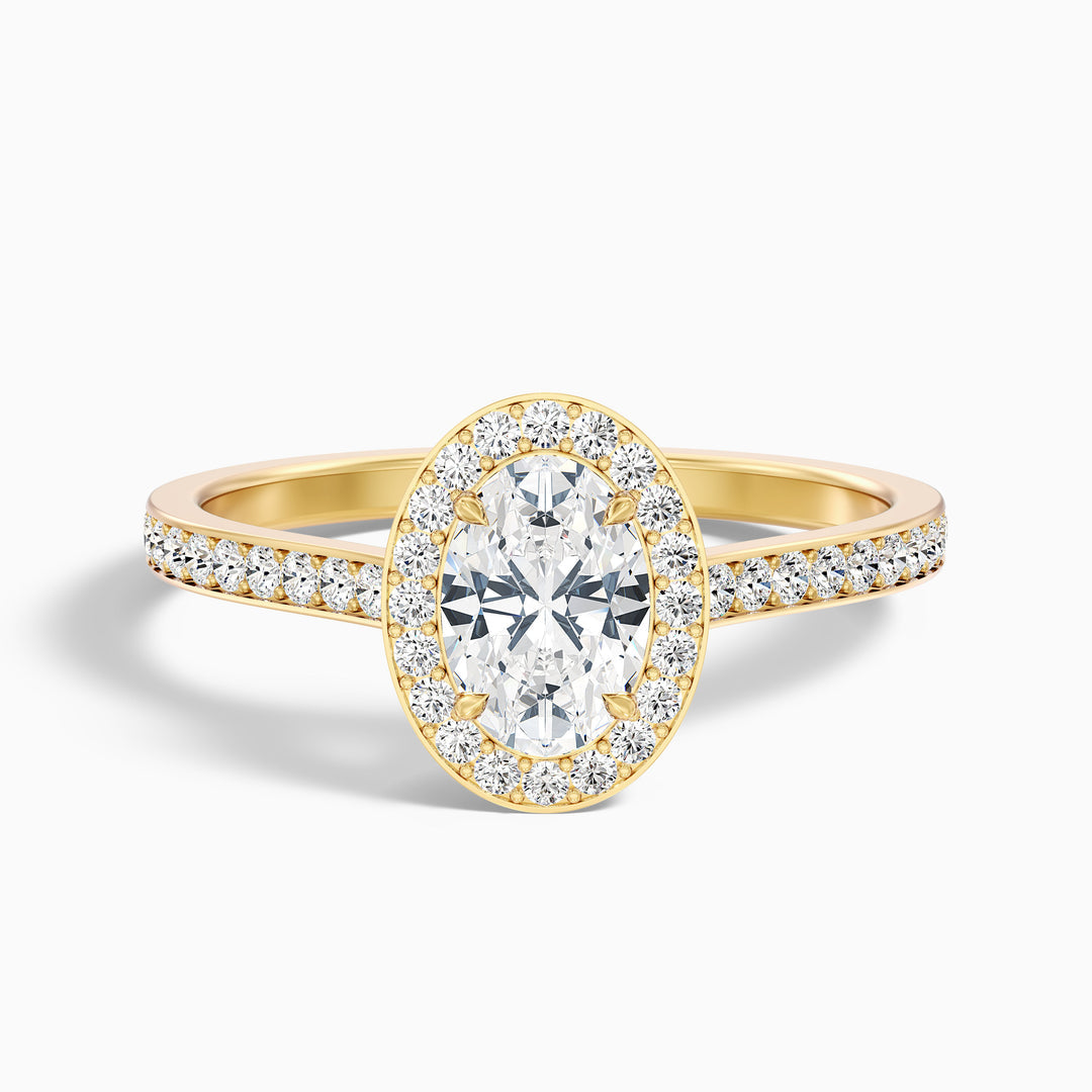 Anam Oval Halo Pave Lab Grown Engagement Ring