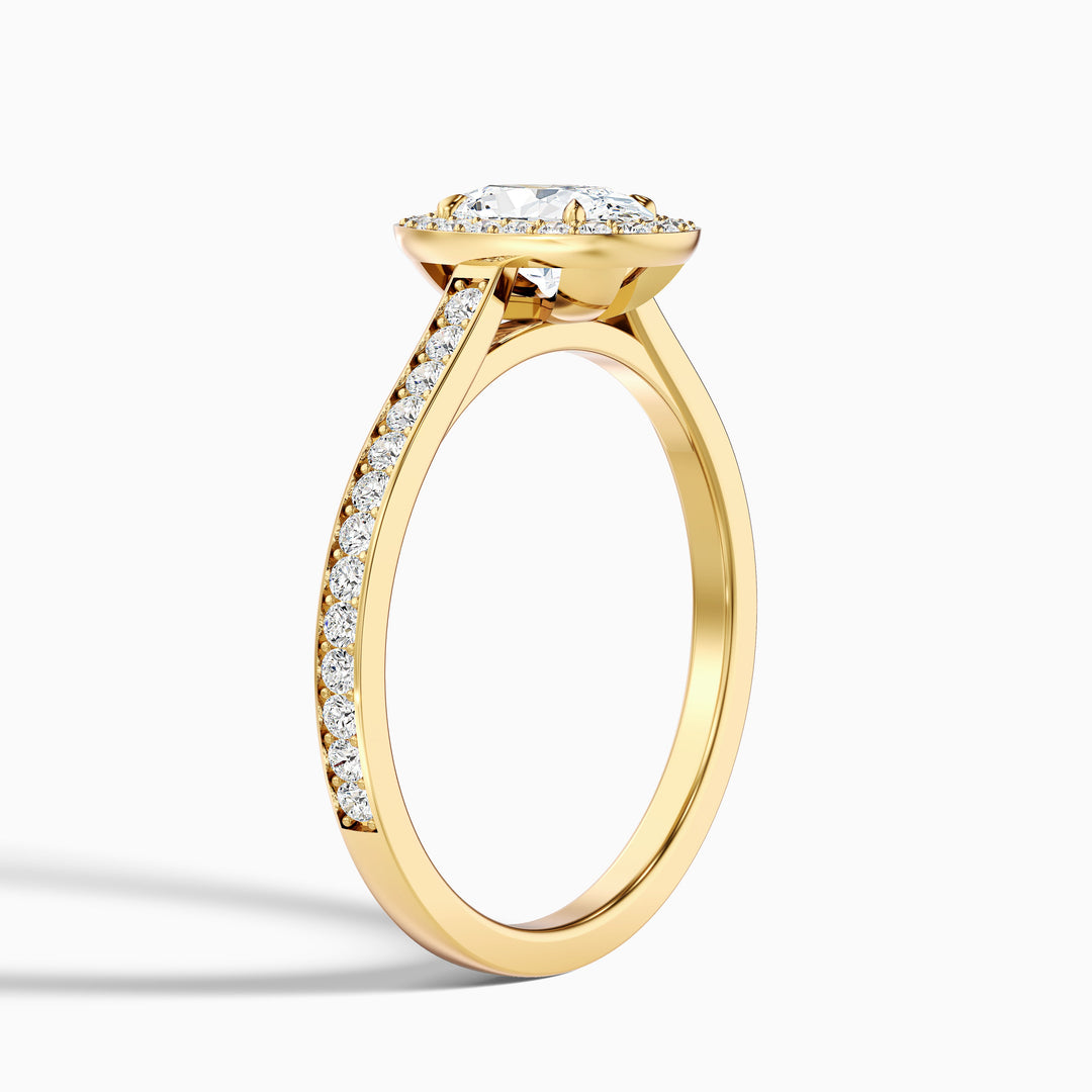 Anam Oval Halo Pave Lab Grown Engagement Ring