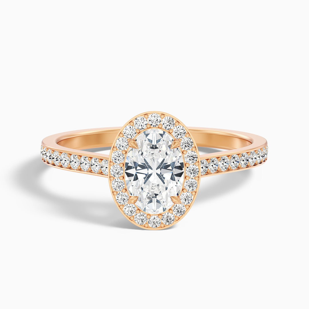 Anam Oval Halo Pave Lab Grown Engagement Ring